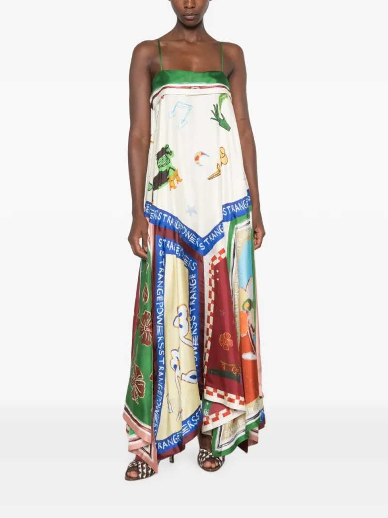 Alternative view of Rochie midi ALEMAIS handkerchief-hem multicolor