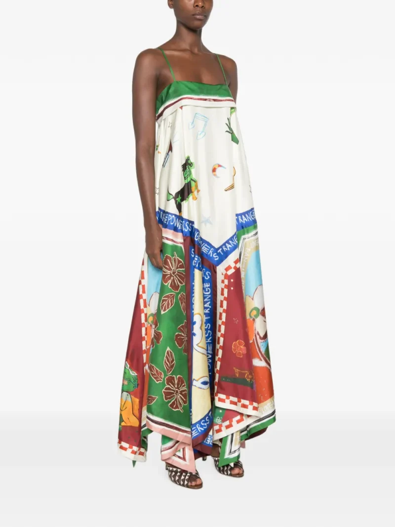 Rochie midi ALEMAIS handkerchief-hem multicolor - imagine 5