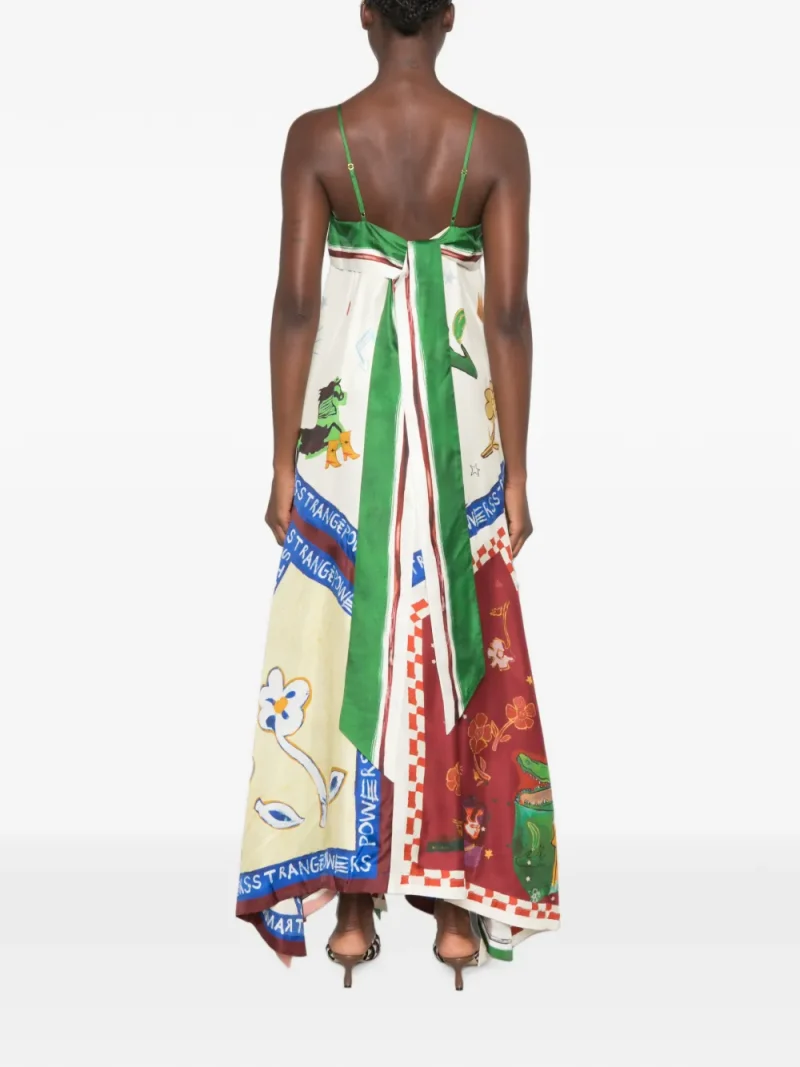 Rochie midi ALEMAIS handkerchief-hem multicolor - imagine 4