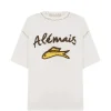 Tricou ALEMAIS logo-patch whipstitch alb