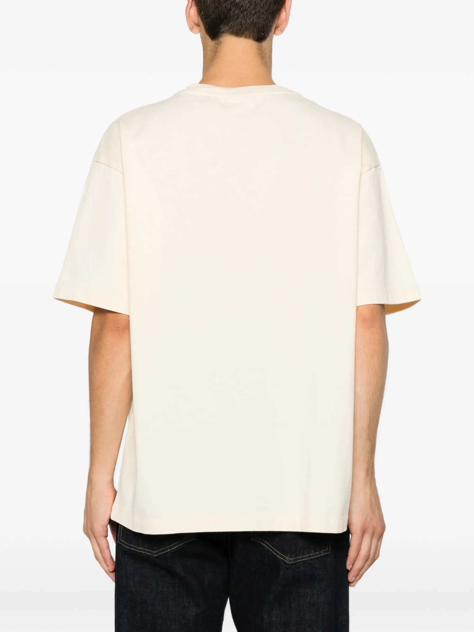 Tricou Drole De Monsieur embroidered-logo bej - imagine 4