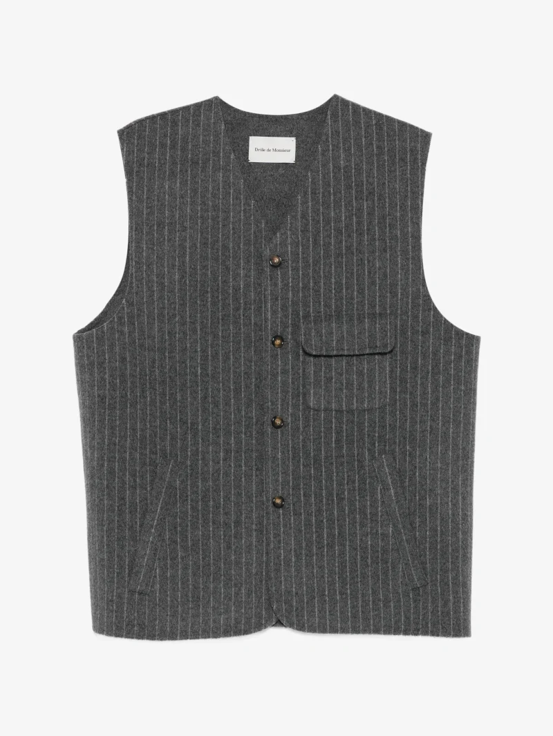 Vesta Drole De Monsieur pinstripe-pattern sleeveles gri