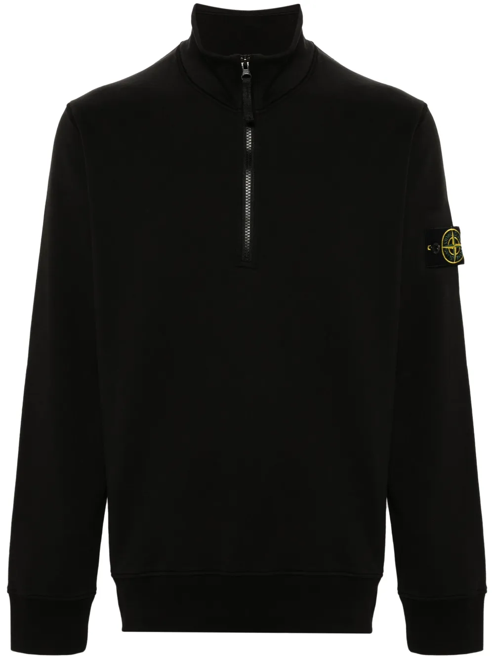 Bluza Stone Island Compass-Patch Zip-Up Black negru