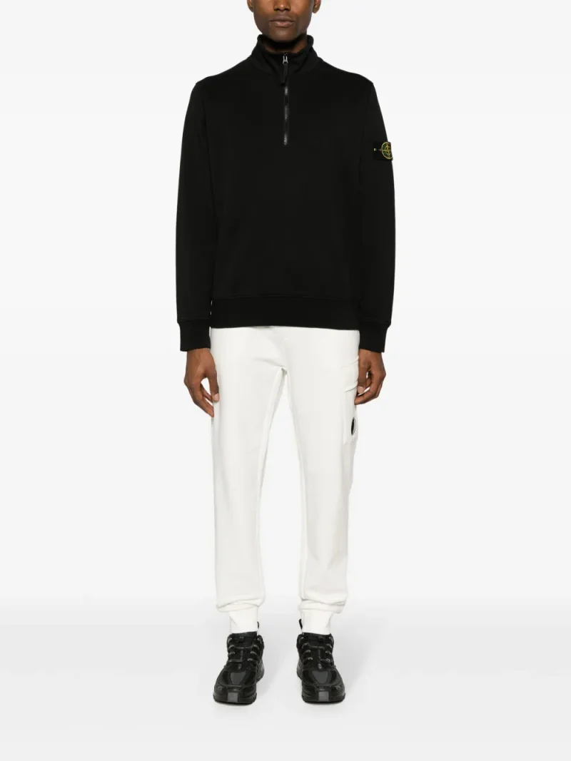 Bluza Stone Island Compass-Patch Zip-Up Black negru - imagine 4