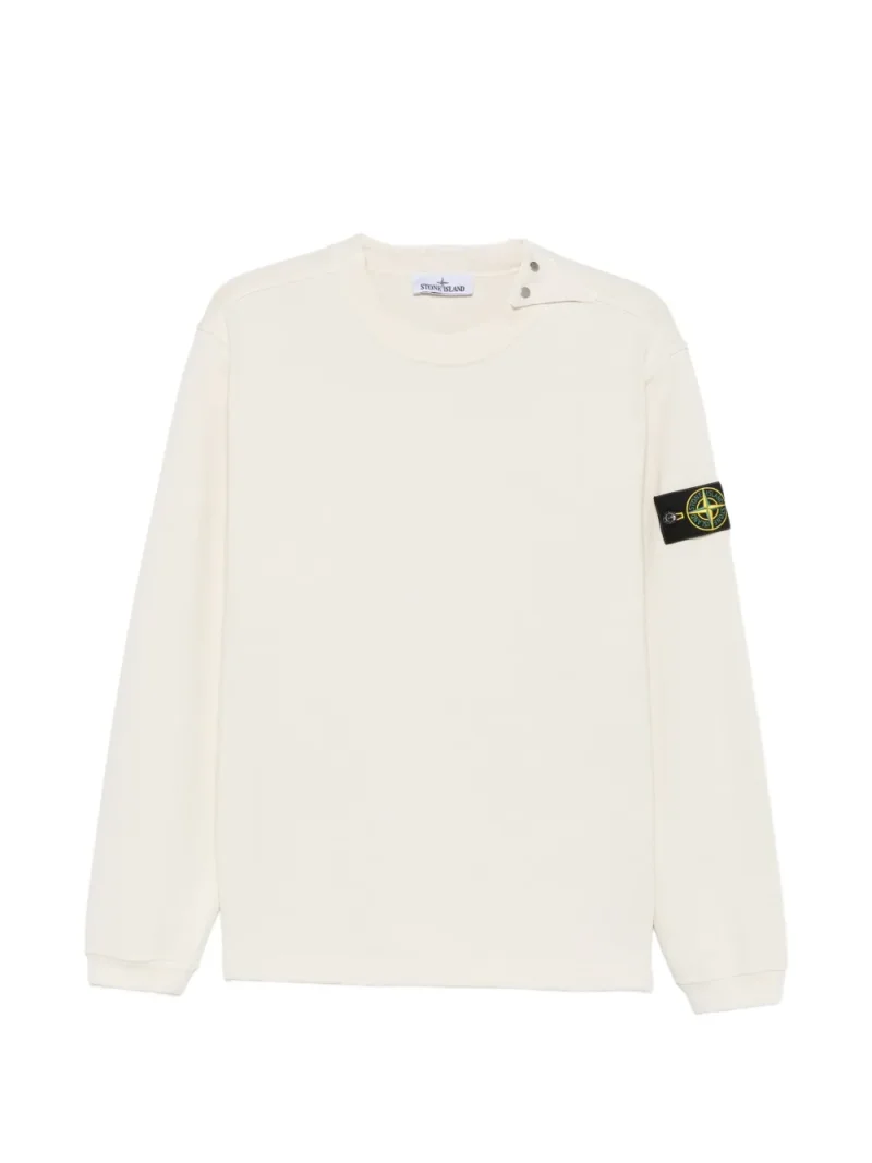 Bluza Stone Island Logo-Patch Button-Shoulder bej