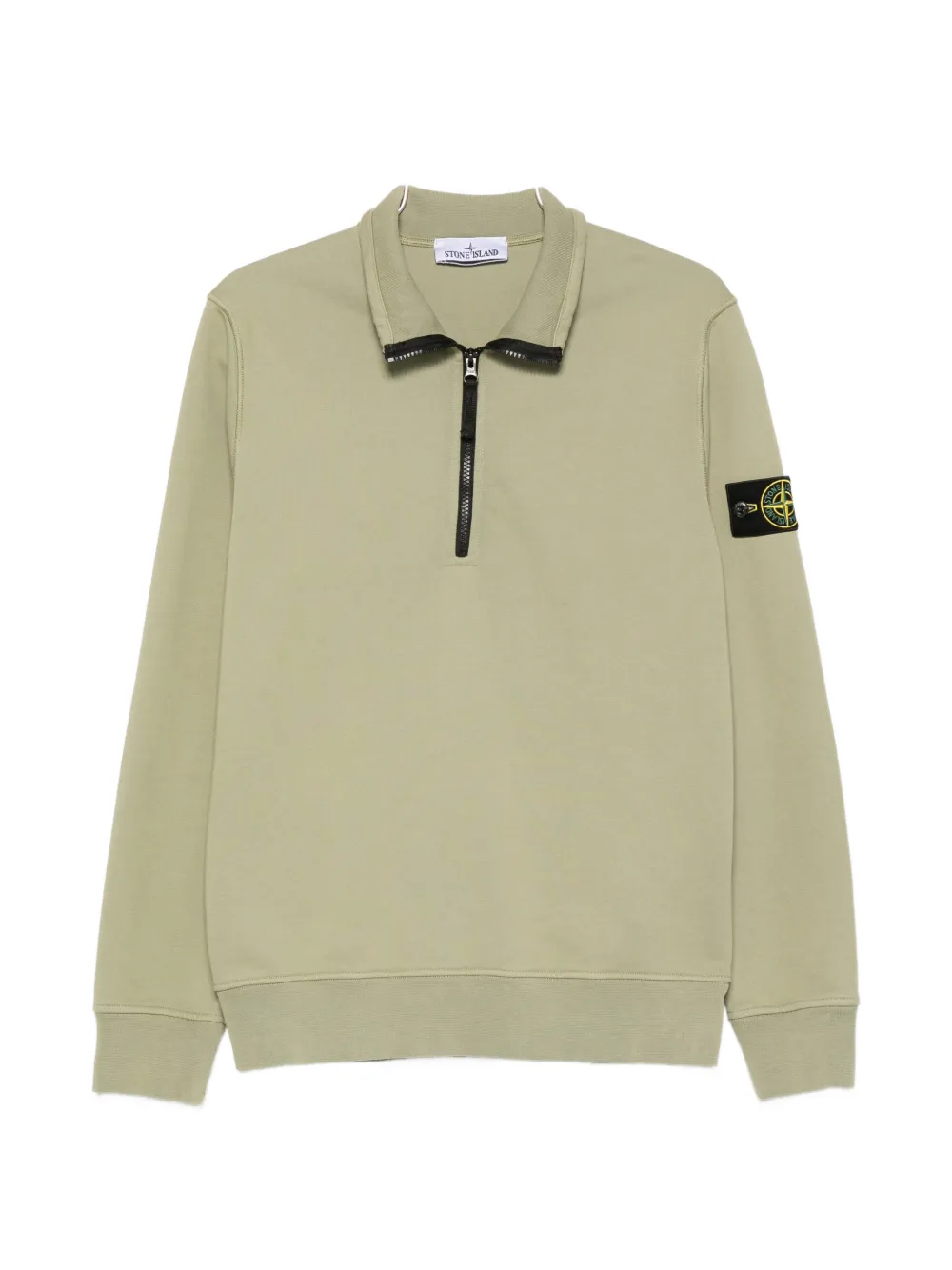 Bluza Stone Island Logo-Patch Half-Zip verde