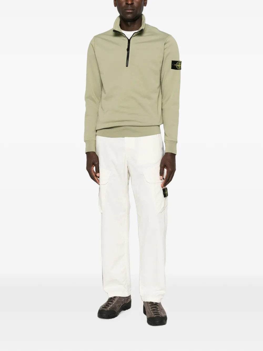 Bluza Stone Island Logo-Patch Half-Zip verde - imagine 4