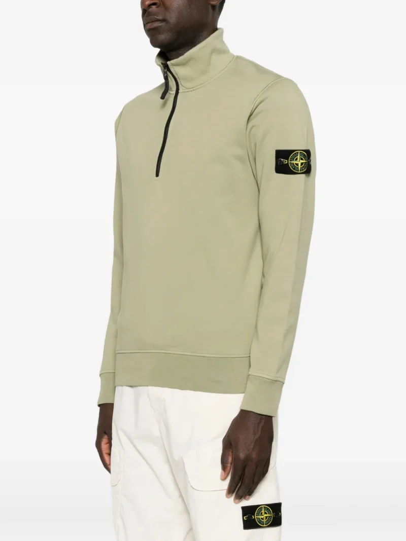 Bluza Stone Island Logo-Patch Half-Zip verde - imagine 3