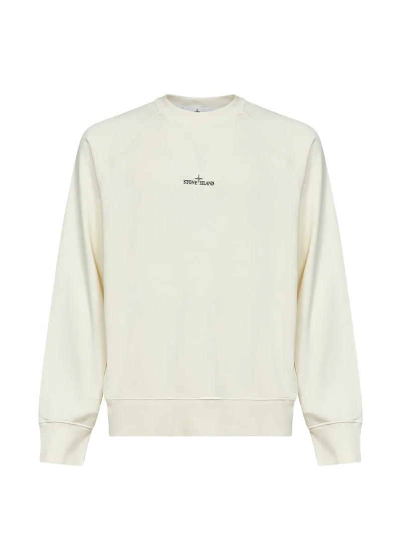 Bluza Stone Island Logo-Print Compass Fleece Oversized ecru