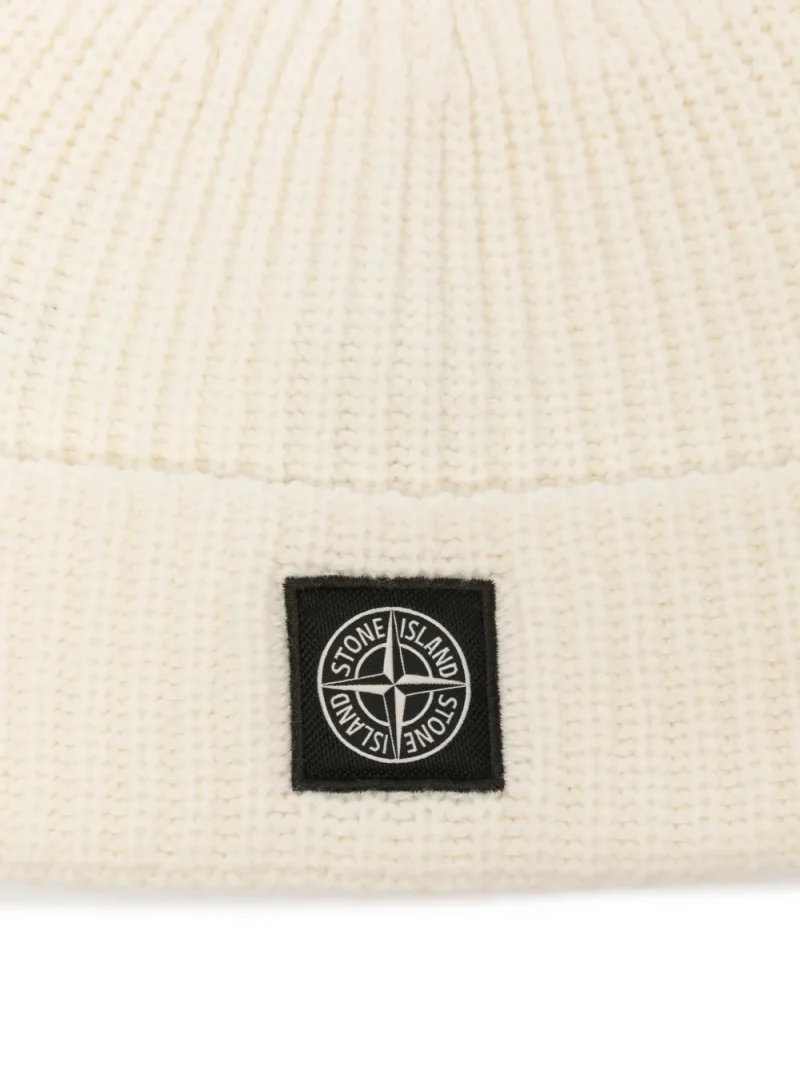 Caciula Stone Island Logo-Patch ecru - imagine 3