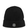 Caciula Stone Island Ribbed-Knit Logo negru