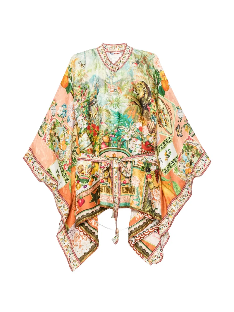 Camasa Camilla Graphic-Print Belted multicolor
