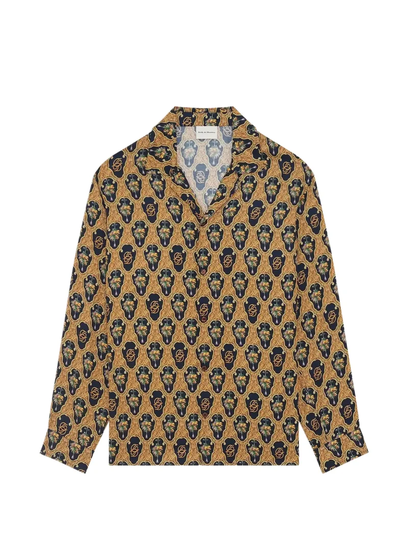 Camasa Drole De Monsieur Baroque Grapes-Print maro