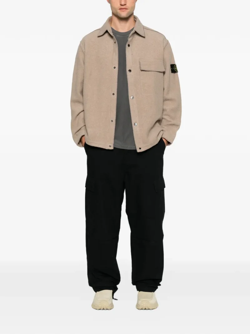 Camasa Stone Island Logo-Patch bej - imagine 4