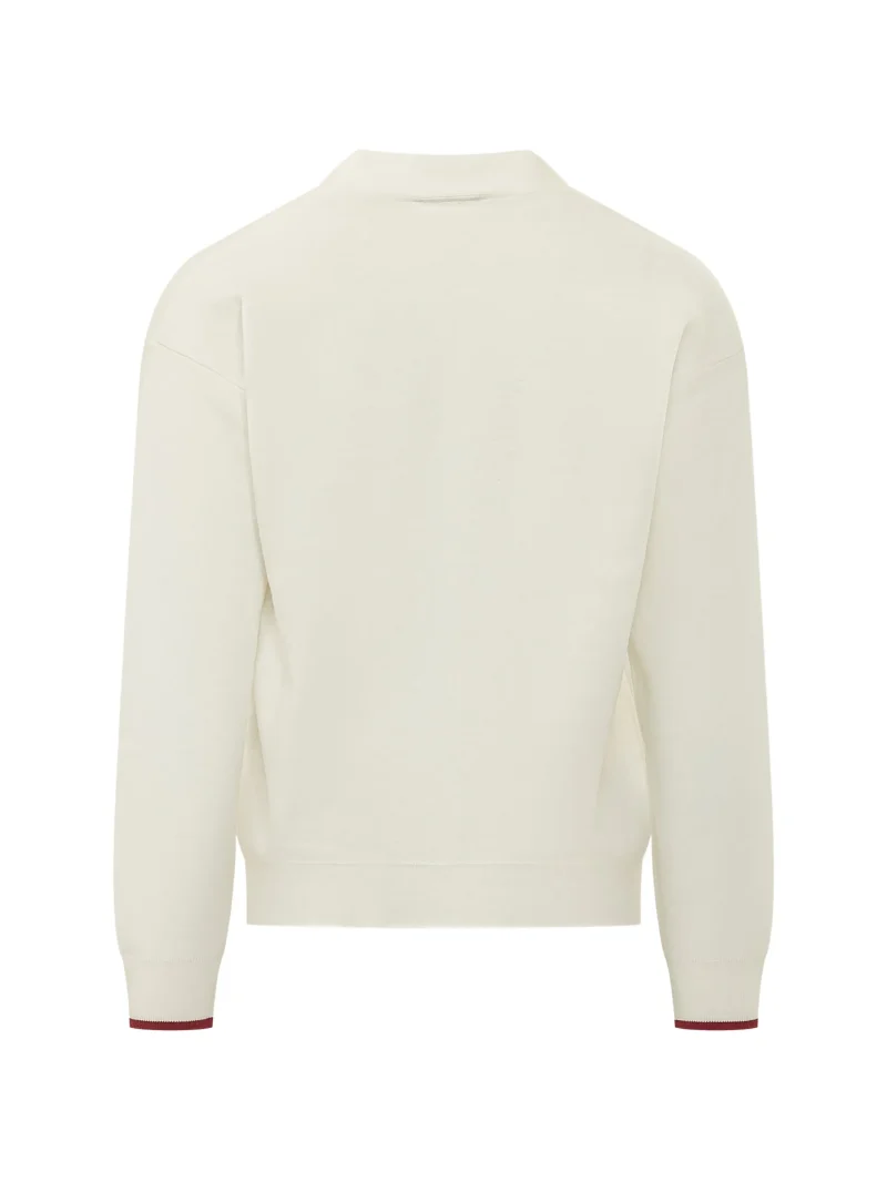Alternative view of Cardigna Drole De Monsieur Funny Embroidered-Logo ecru