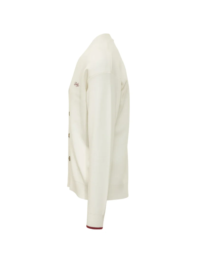 Cardigna Drole De Monsieur Funny Embroidered-Logo ecru - imagine 3