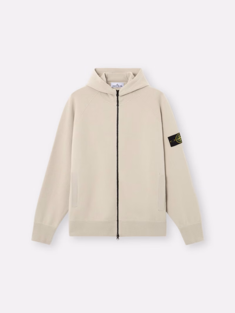 Cardigan Stone Island Hooded Zip-up bej