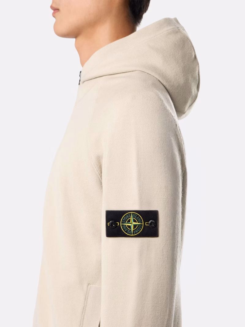 Cardigan Stone Island Hooded Zip-up bej - imagine 5