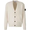 Cardigan Stone Island Logo-Patch Button-up bej