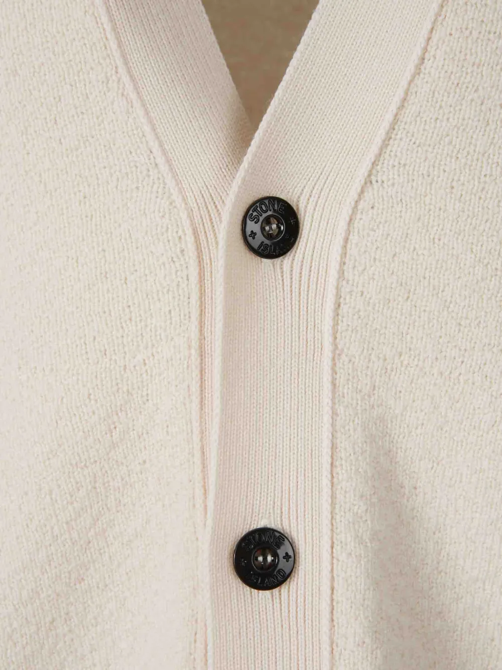 Cardigan Stone Island Logo-Patch Button-up bej - imagine 3