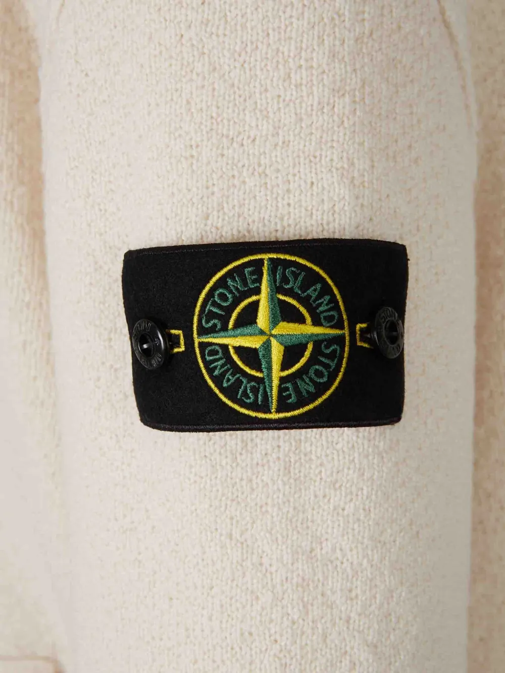 Cardigan Stone Island Logo-Patch Button-up bej - imagine 5
