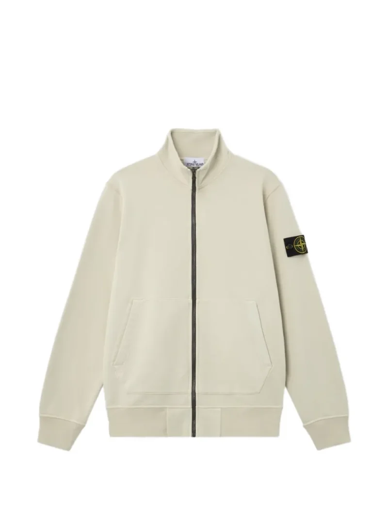 Cardigan Stone Island Logo-Patch Full-Zip bej