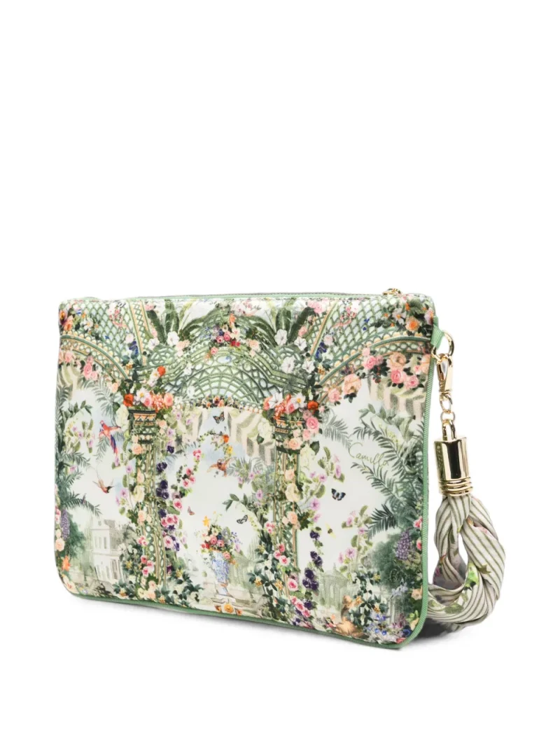 Alternative view of Clutch Scarf Floral-Print Silk-Scarf verde