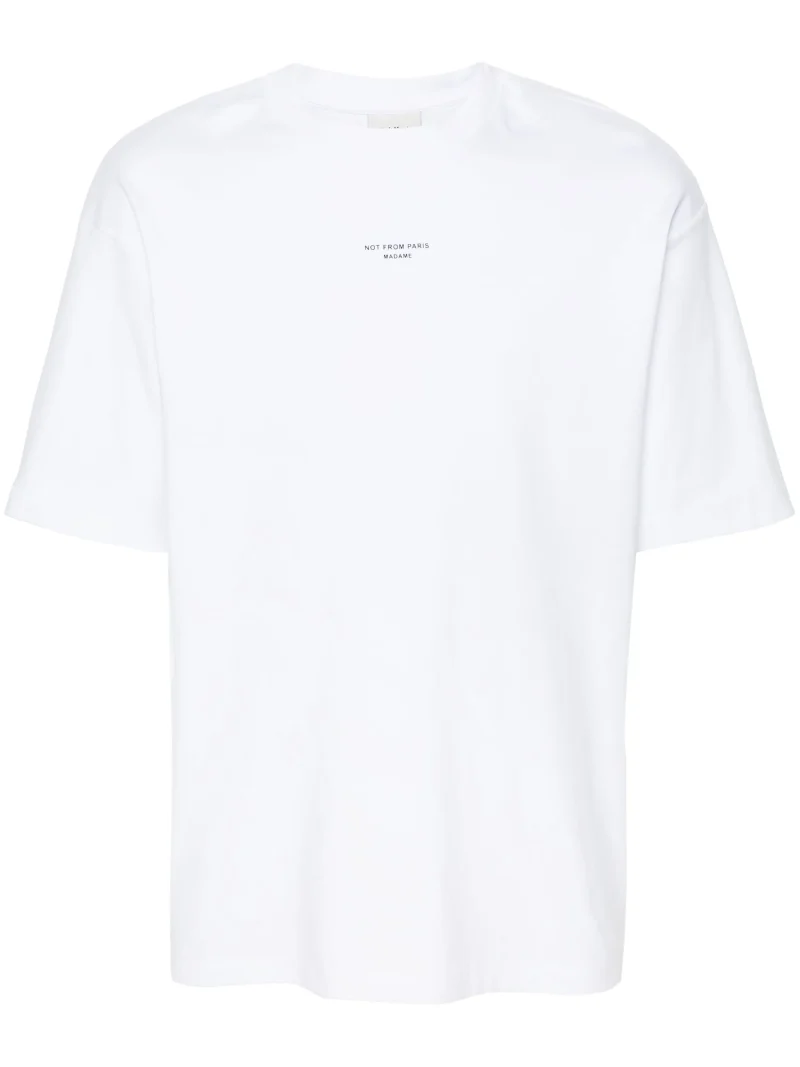 Tricou Drole De Monsieur Classique Slogan-Print alb