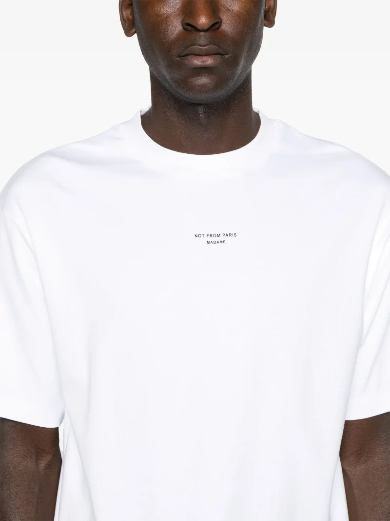 Tricou Drole De Monsieur Classique Slogan-Print alb - imagine 5
