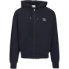 Hanorac Drole De Monsieur Slogan-Print Zip-Up bleumarin