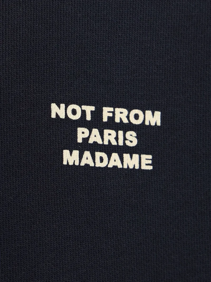 Hanorac Drole De Monsieur Slogan-Print Zip-Up bleumarin - imagine 3