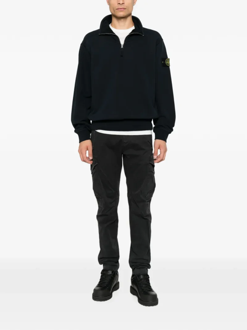 Hanorac Stone Isalnd Felpa Quarter-Zip Logo-Patch bleumarin - imagine 4