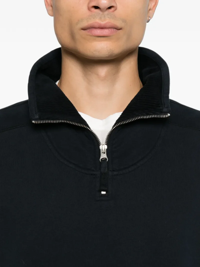 Hanorac Stone Isalnd Felpa Quarter-Zip Logo-Patch bleumarin - imagine 5