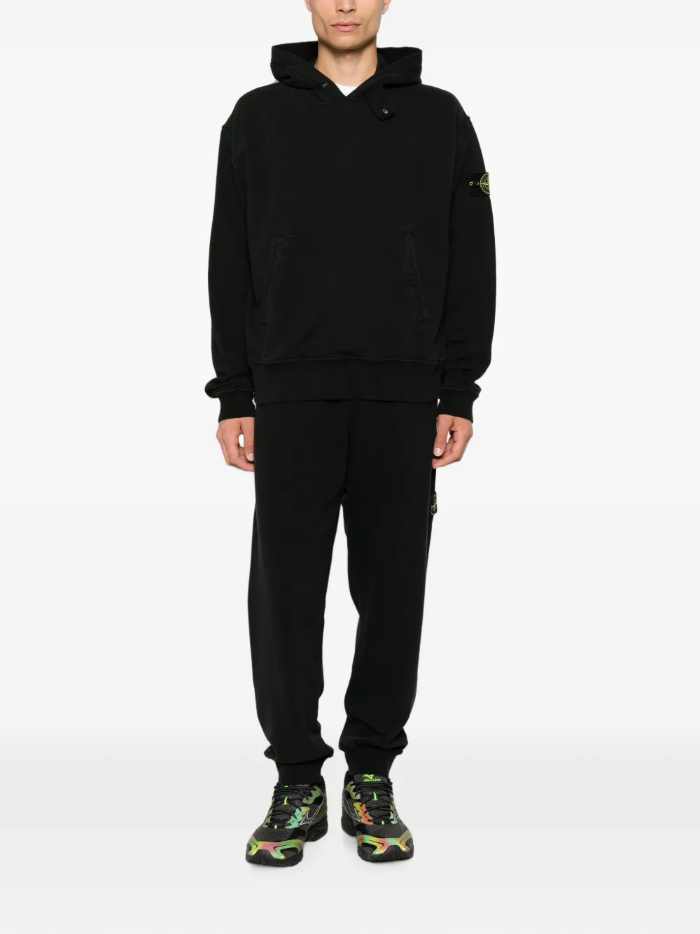 Hanorac Stone Island Logo-Patch Pouch-Pocket negru - imagine 4