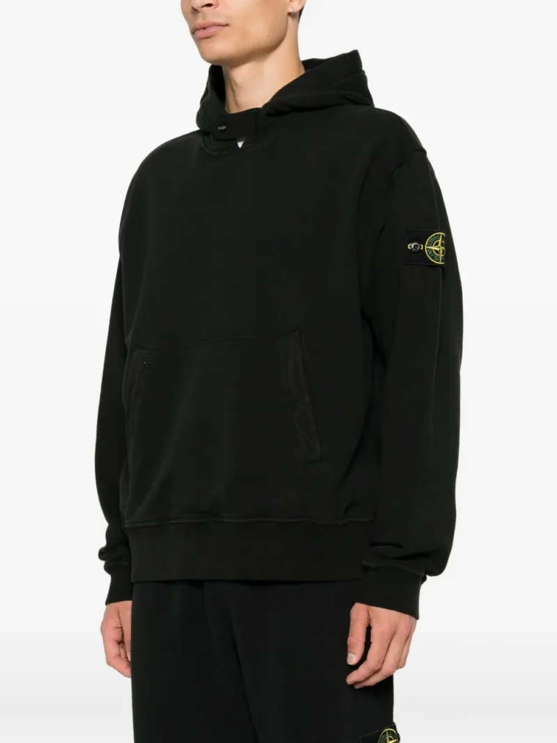 Hanorac Stone Island Logo-Patch Pouch-Pocket negru - imagine 3