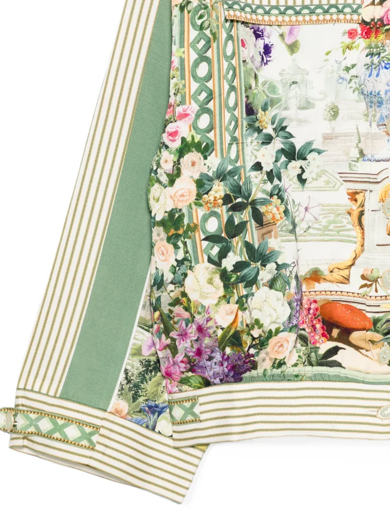 Jacheta Camilla Floral-Print Boxy verde - imagine 3