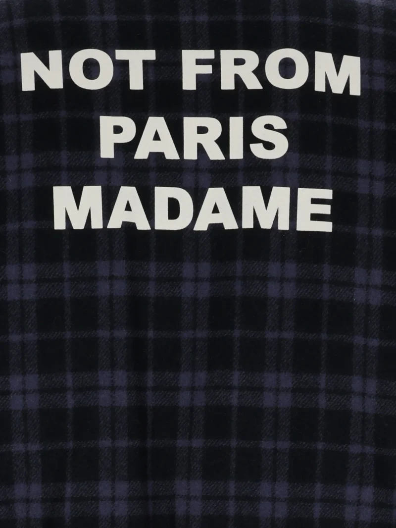 Jacheta Drole De Monsieur Check-Pattern Slogan bleumarin - imagine 4