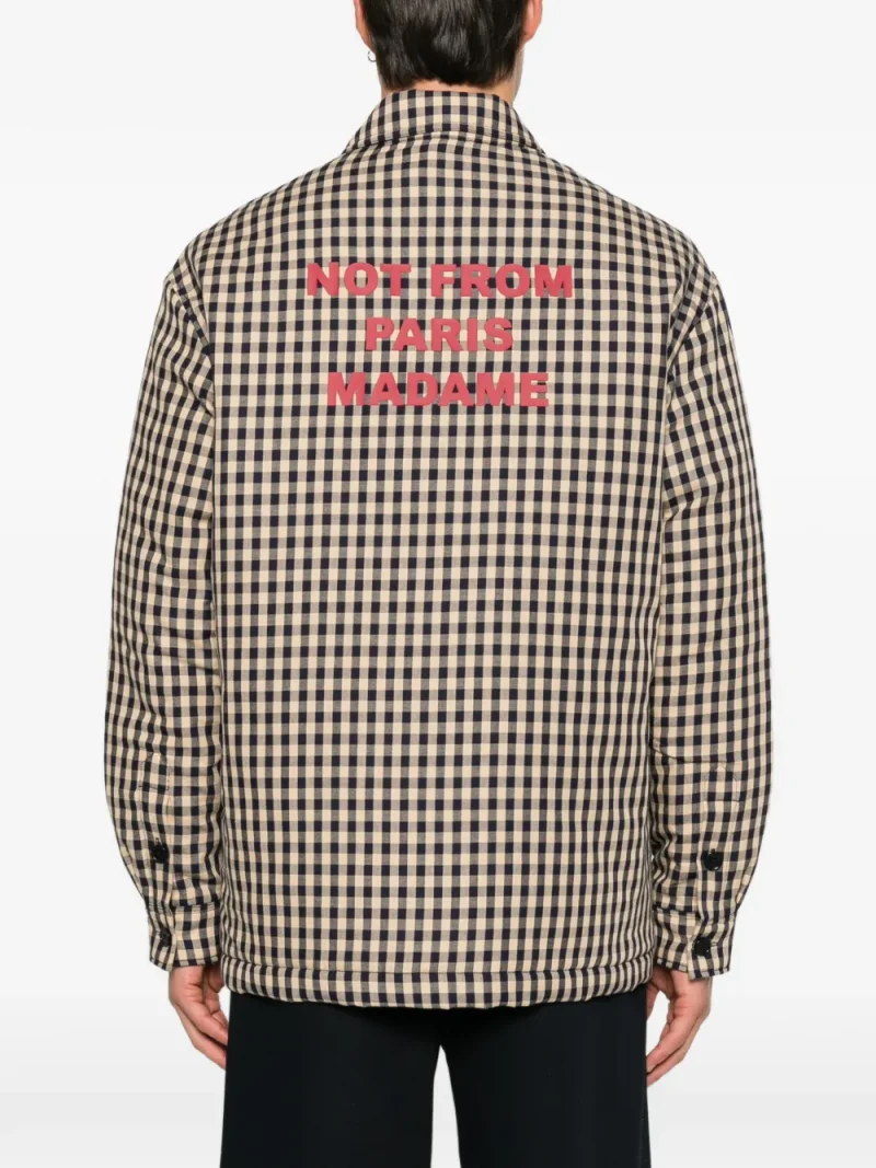 Alternative view of Jacheta Drole De Monsieur Gingham-Check Slogan-Print bej