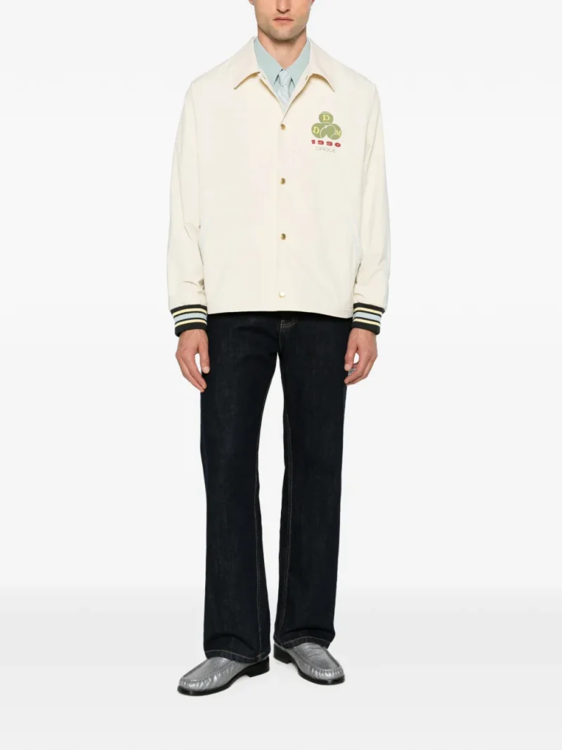 Jacheta Drole De Monsieur Logo-Print Pocket bej - imagine 4