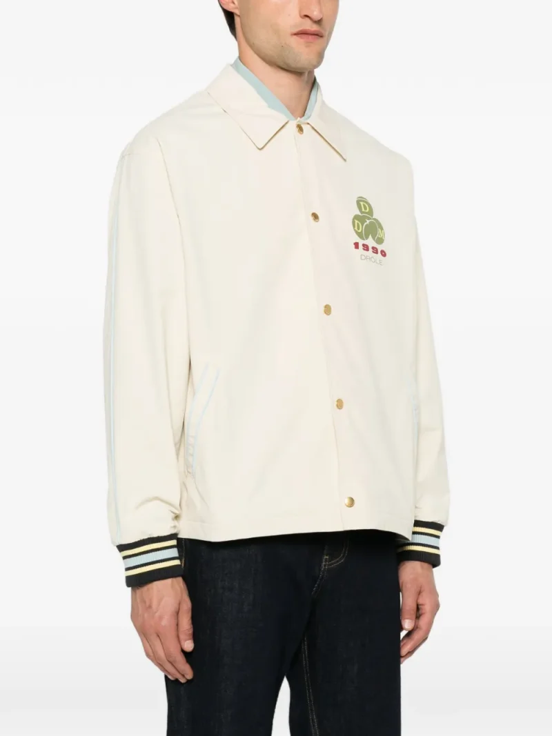 Jacheta Drole De Monsieur Logo-Print Pocket bej - imagine 3