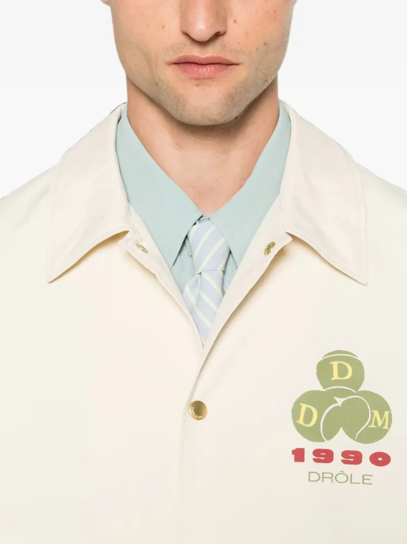 Jacheta Drole De Monsieur Logo-Print Pocket bej - imagine 5
