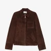 Jacheta Drole De Monsieur Suede Logo-Patch maro