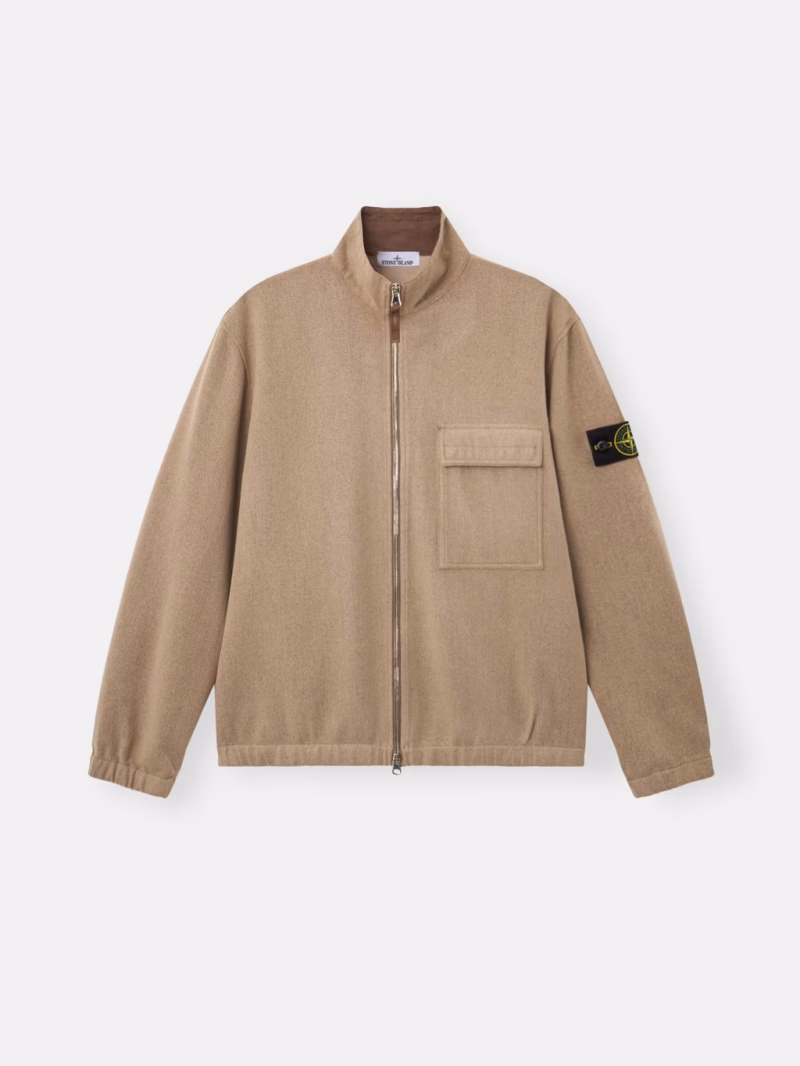 Jacheta Stone Island Comfort-Fit Zip-up Overshirt bej