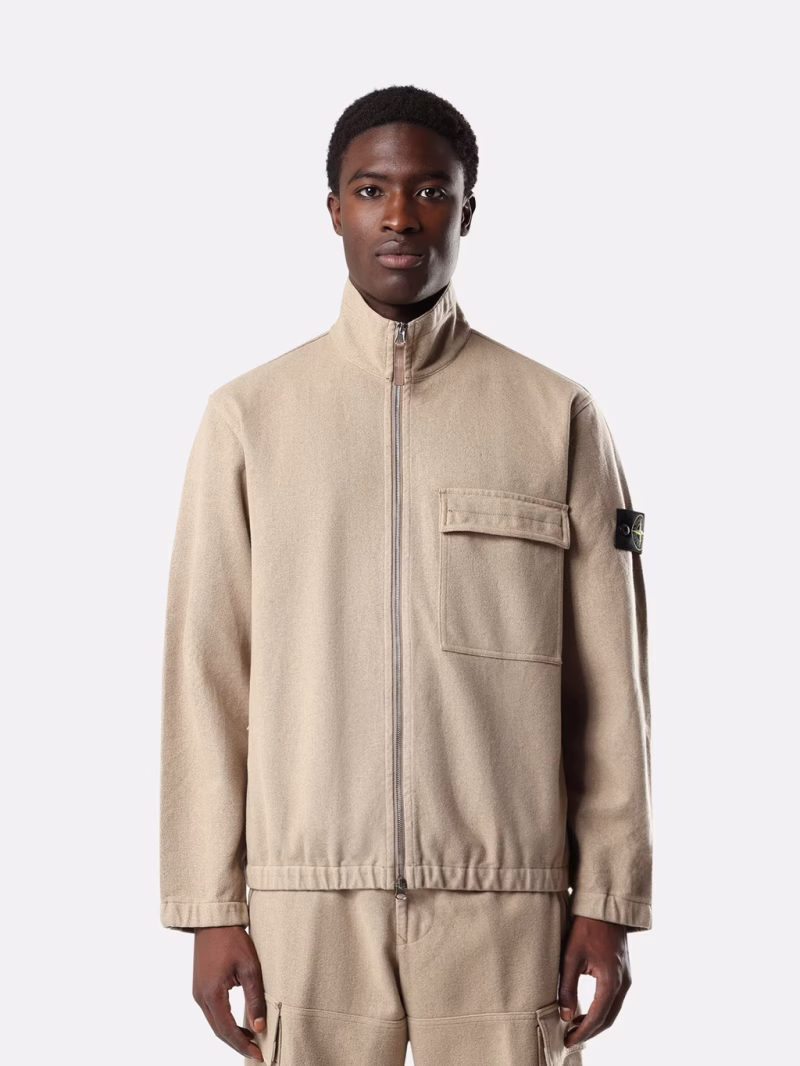 Jacheta Stone Island Comfort-Fit Zip-up Overshirt bej - imagine 5