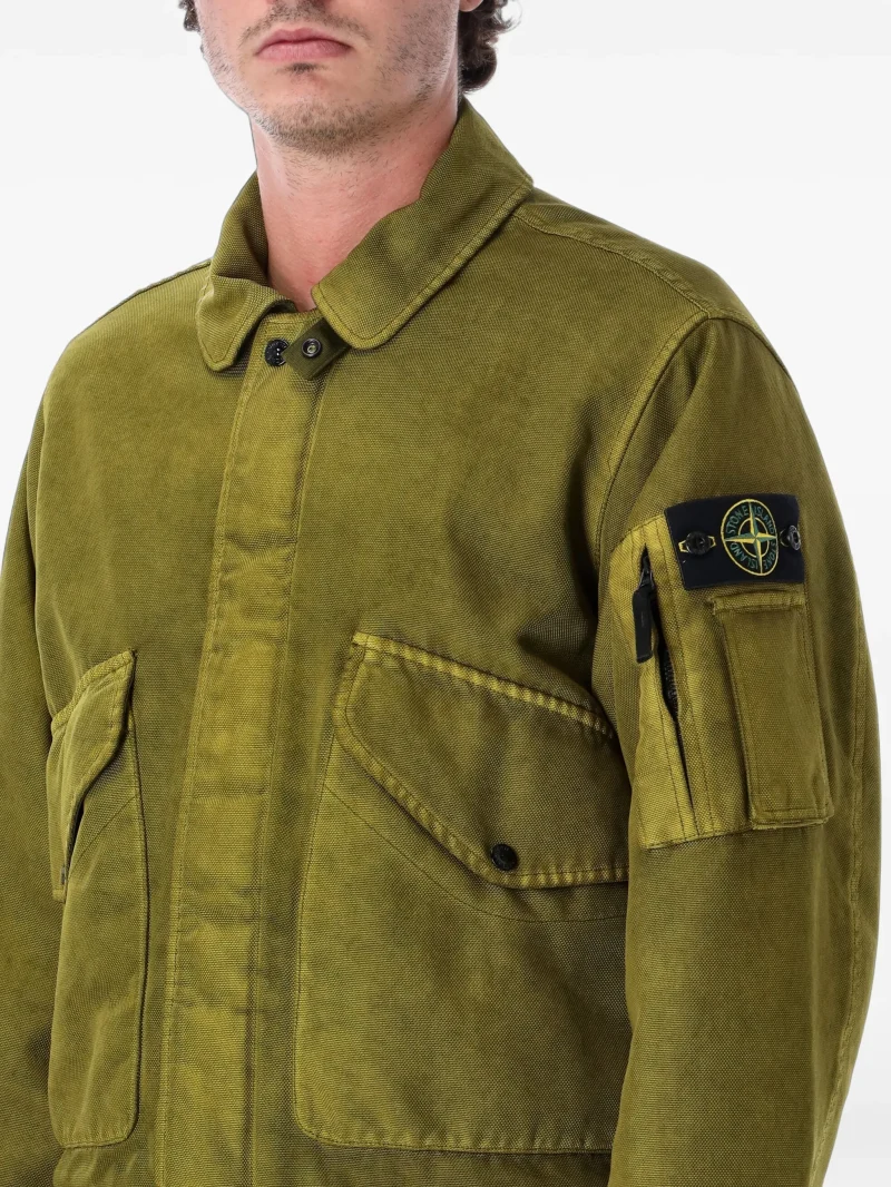 Jacheta Stone Island Dense Oxford Nylon-TC verde - imagine 4