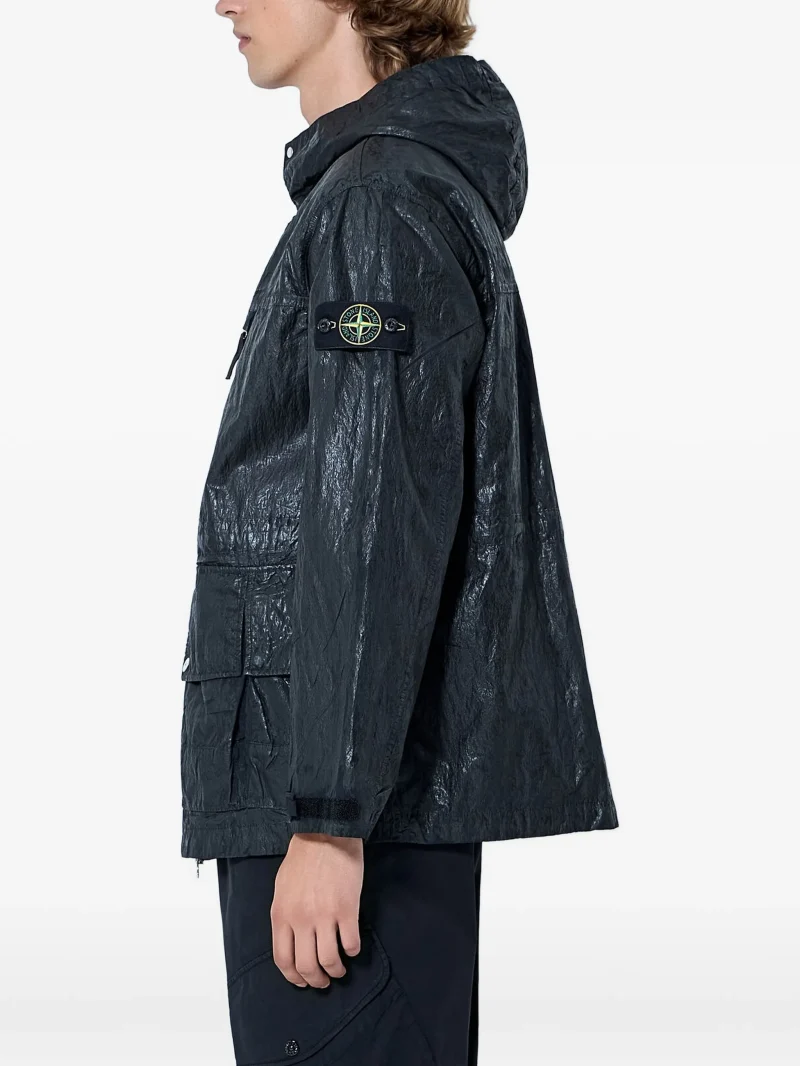 Jacheta Stone Island Hooded Zip-Up negru - imagine 3