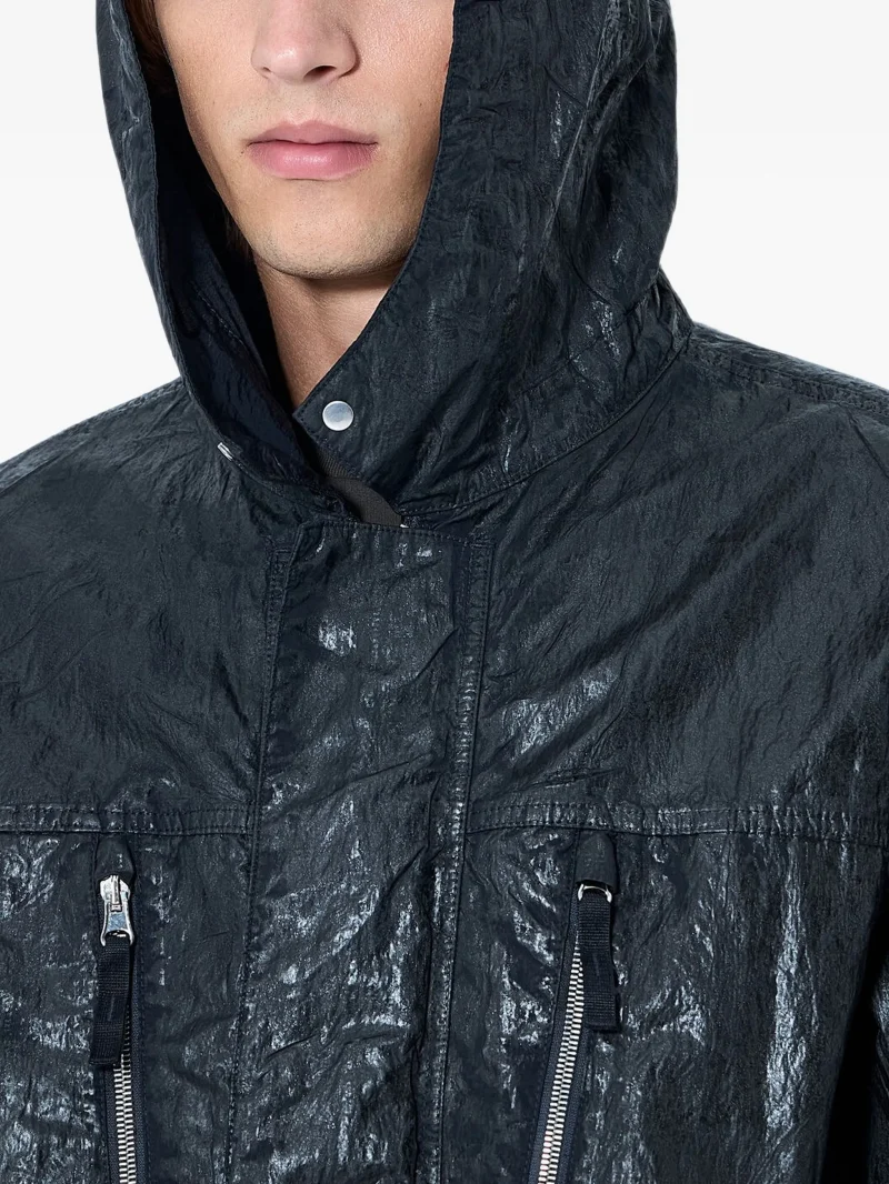 Jacheta Stone Island Hooded Zip-Up negru - imagine 4