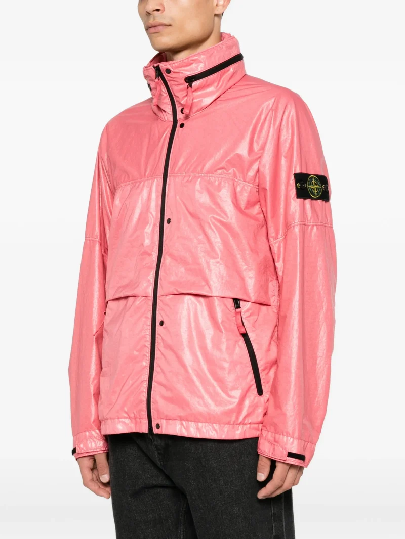 Jacheta Stone Island Hooded Zip-Up roz - imagine 3