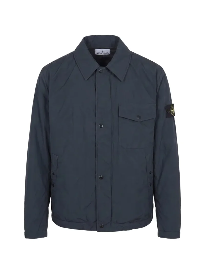 Jacheta Stone Island Logo-Patch Button-Fastening bleumarin