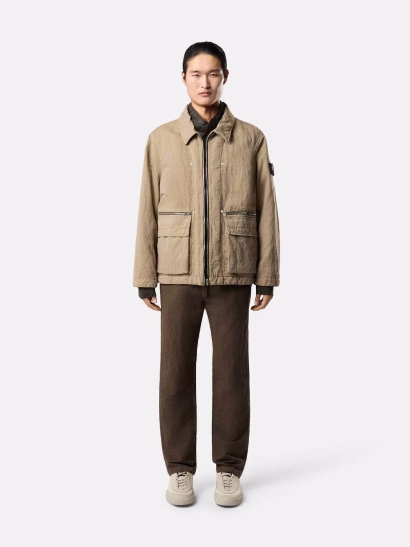 Jacheta Stone Island Padded Field Anti-Drop bej - imagine 3